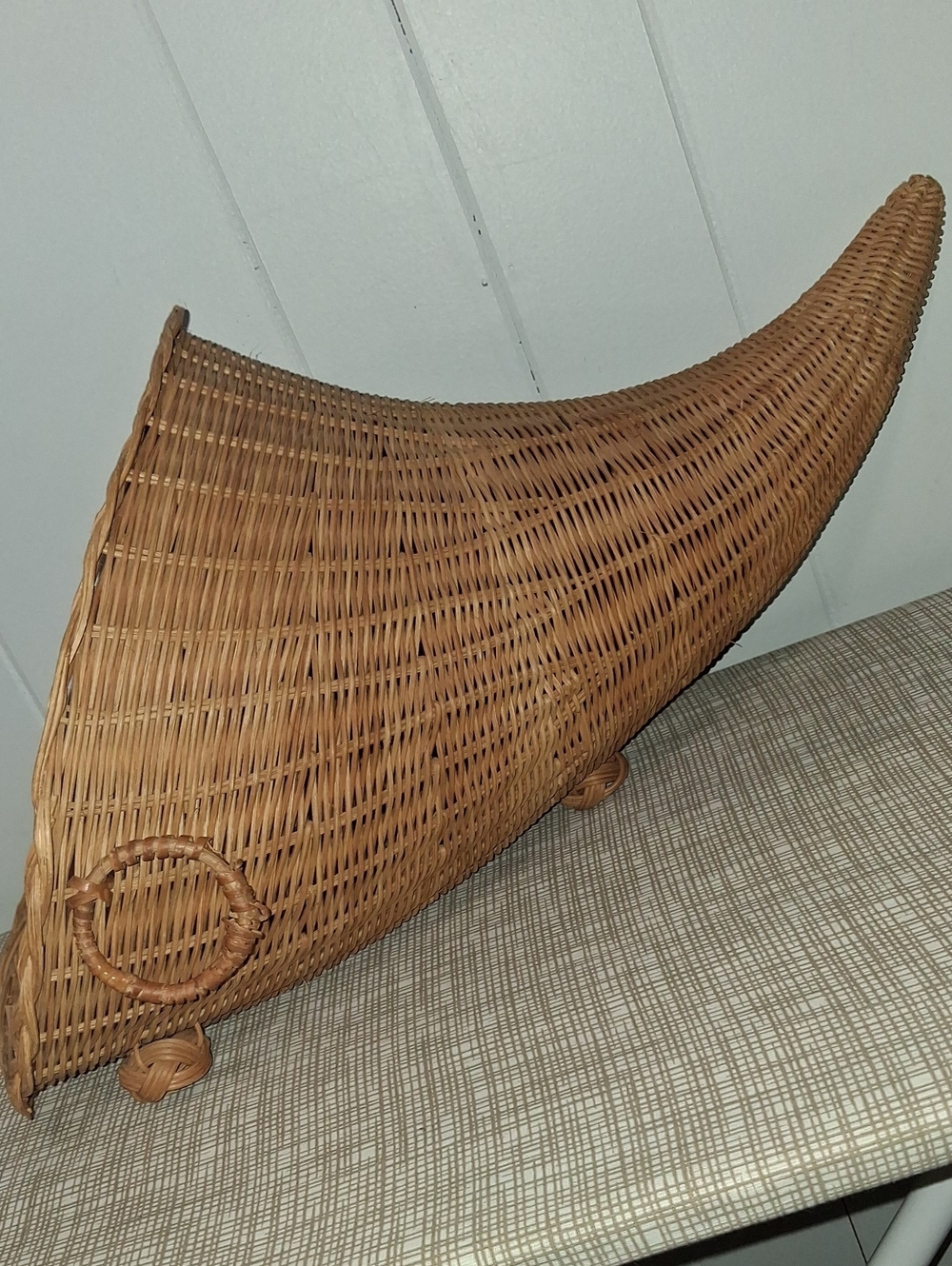 Vintage Wicker Cornucopia Basket - Natural Brown-Thanksgiving Holiday - Picture 2 of 4